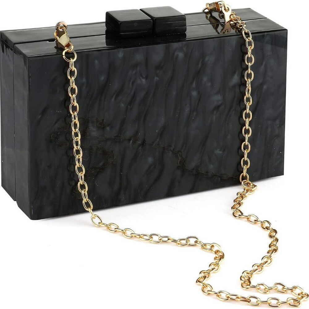 Acrylic Clutch Purses for Women with Marbling Purses and Handbags Elegant Banque - Picture 1 of 7
